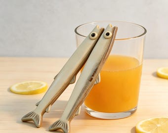 Ceramic Fish Shaped Straw Handmade Cute Beverage Accessory For Daily Use & Gift Giving