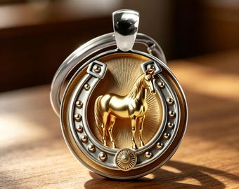 Lucky Horseshoe Horse Keychain Alloy Vintage Gift For Men Women Good Luck Charm Accessory