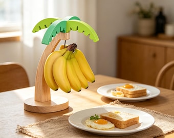 Wooden Banana Stand Desktop Decor Space Saving Holder