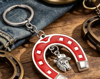 Lucky Horseshoe Keychain Western Wedding Charm Gift