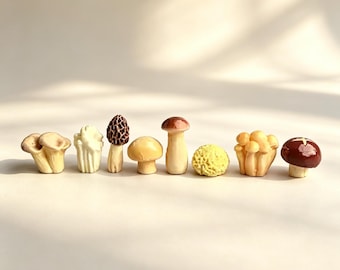 8-Piece Mushroom Figurines, Whimsical Home & Fairy Garden Decor