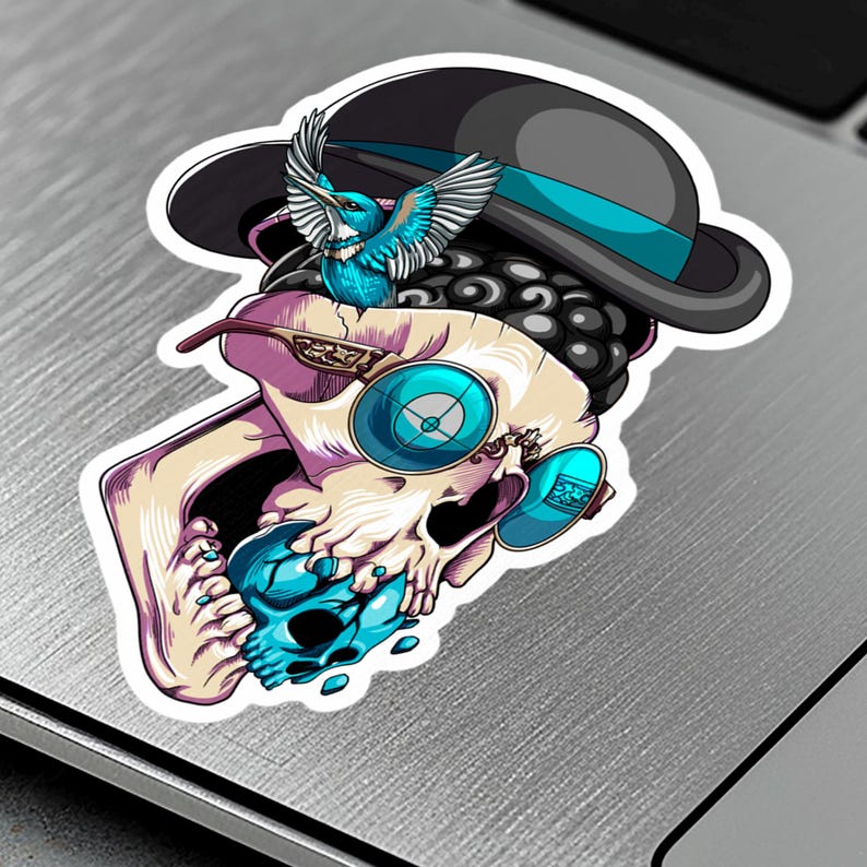 Blue Watcher Collectible Sticker (2 Sizes) - Hashed Skull 0010 - Etsy