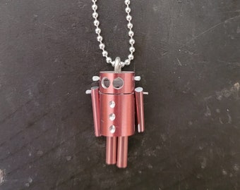 Vintage Knitting Needle Robot Pendant