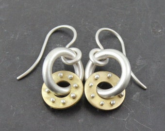 Halle Sterling Silver & Brass Earrings