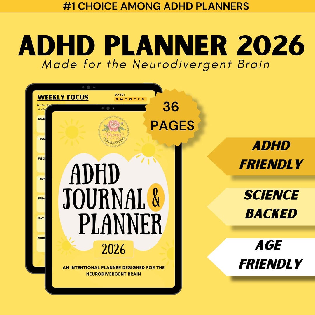 2026 ADHD Printable Planner (summer Theme) Neurodivergent Organizer ...