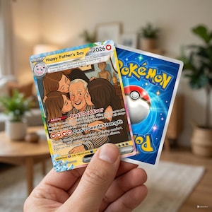 Carte Pokémon personnalisée à partir de la photo | Carte holographique personnalisée pour la fête des pères, cadeau pour papa, anniversaire image 11