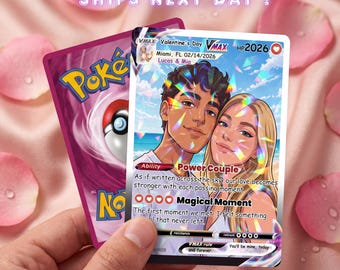 Personalized Holographic Pokemon Card | Couple Gift for Anniversary, Wedding & Valentine’s Day