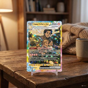Carte Pokémon personnalisée à partir de la photo | Carte holographique personnalisée pour la fête des pères, cadeau pour papa, anniversaire image 15