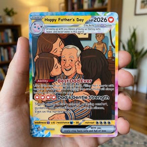 Carte Pokémon personnalisée à partir de la photo | Carte holographique personnalisée pour la fête des pères, cadeau pour papa, anniversaire image 9
