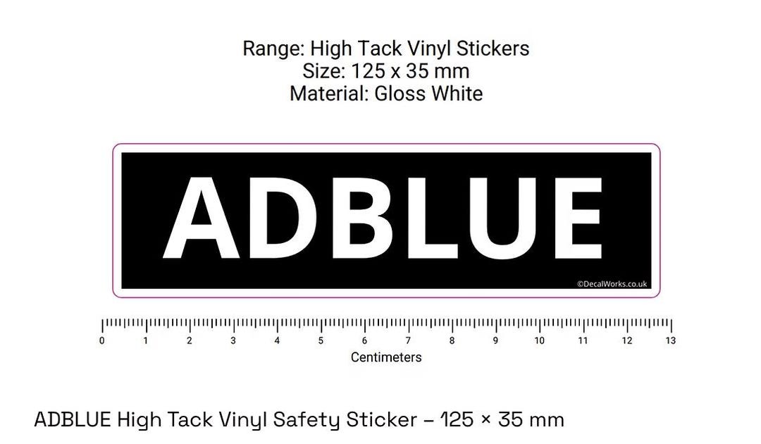 AD BLUE (adblue) High Tack Vinyl Sticker – 125 X 35 Mm - Etsy UK