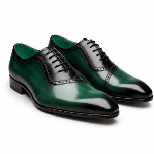 dark green dress matching shoes Mens low back