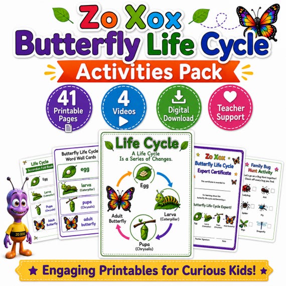 Butterfly Life Cycle Worksheets | Insect Science Activities Kindergarten | Monarch Butterfly Unit Study