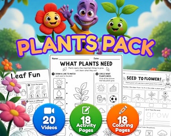 Kindergarten Plant Worksheets, Printable Science Activities, Coloring Pages and 20 Learning Videos