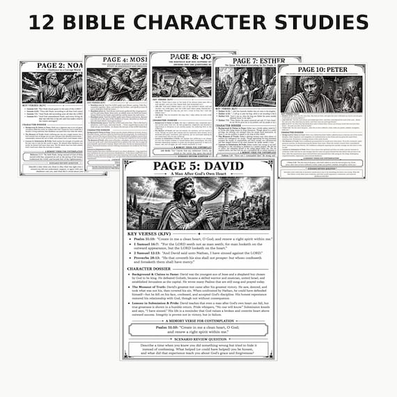 Bible Character Study Printable, 12 Bible Studies for Adults and Teens
