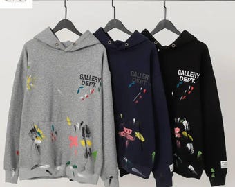 Sudadera con capucha con logo de pintor de Gallery Dept. Sudadera con capucha con efecto de pintura creativa / Sudadera cómoda unisex