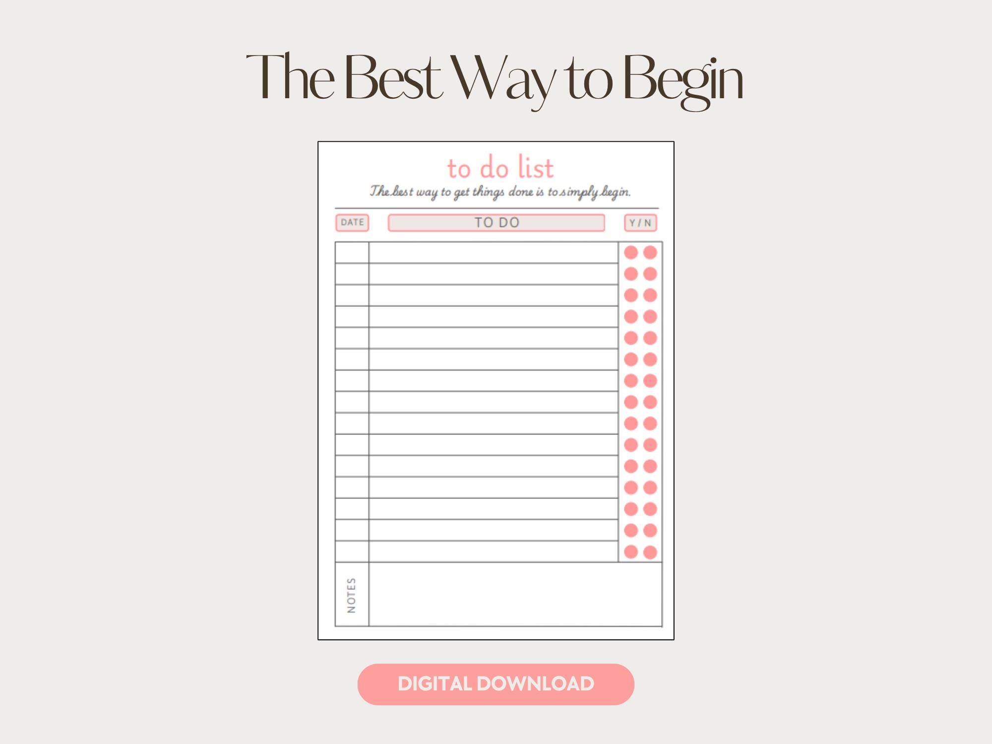 The Best Way to Begin to Do List - Etsy