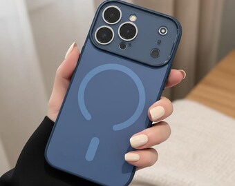 Magnetische iPhone Hülle mit großem Sichtfenster, MagSafe kompatible Schutzhülle für iPhone Pro Max