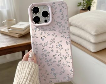 Floral gemusterte iPhone Handyhülle, weiche stoßfeste Hülle für iPhone 11–17 Pro Max