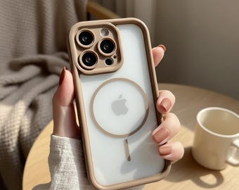 Luxus Matt Klar MagSafe iPhone Hülle, Transparente stoßfeste Bumper Cover für iPhone