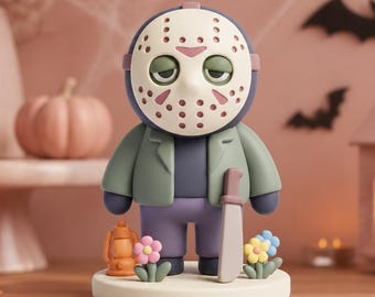 Kawaii Horror Mask Figurine STL • Cute Spooky 3D Print File • Digital Download • Free Commercial Use
