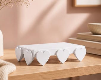 Heart‑Leg Tray STL • Cute 3D Printable Table Riser • Kawaii Display STL • Digital Download • Commercial Use OK