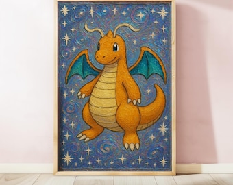 Lámina decorativa con adorables personajes de anime kawaii, estilo pastel femenino, decoración de pared, descarga digital imprimible.