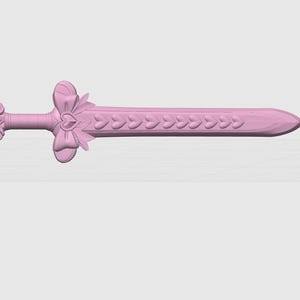 Coquette Heart Sword STL File, Magical Girl Dagger 3D Model, Kawaii Pastel Weapon, 3D Print Resin STL, Designer Play Weapon File image 3