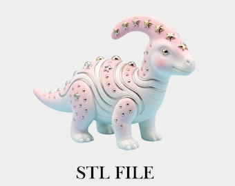 Kawaii Dinosaur STL File, Cute Star Dino 3D Print, Coquette Aesthetic Toy, Resin STL Download, 3D Model, Designer Collectible Decor
