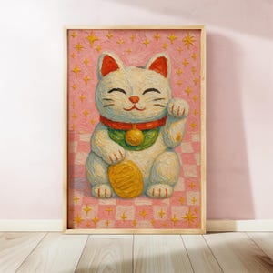 Maneki Neko Painting - Etsy