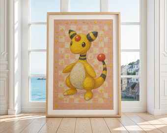 Cute Chibi Anime Character Print, Pastel Kawaii Wall Decor, Girly Bedroom Art, Digital Download