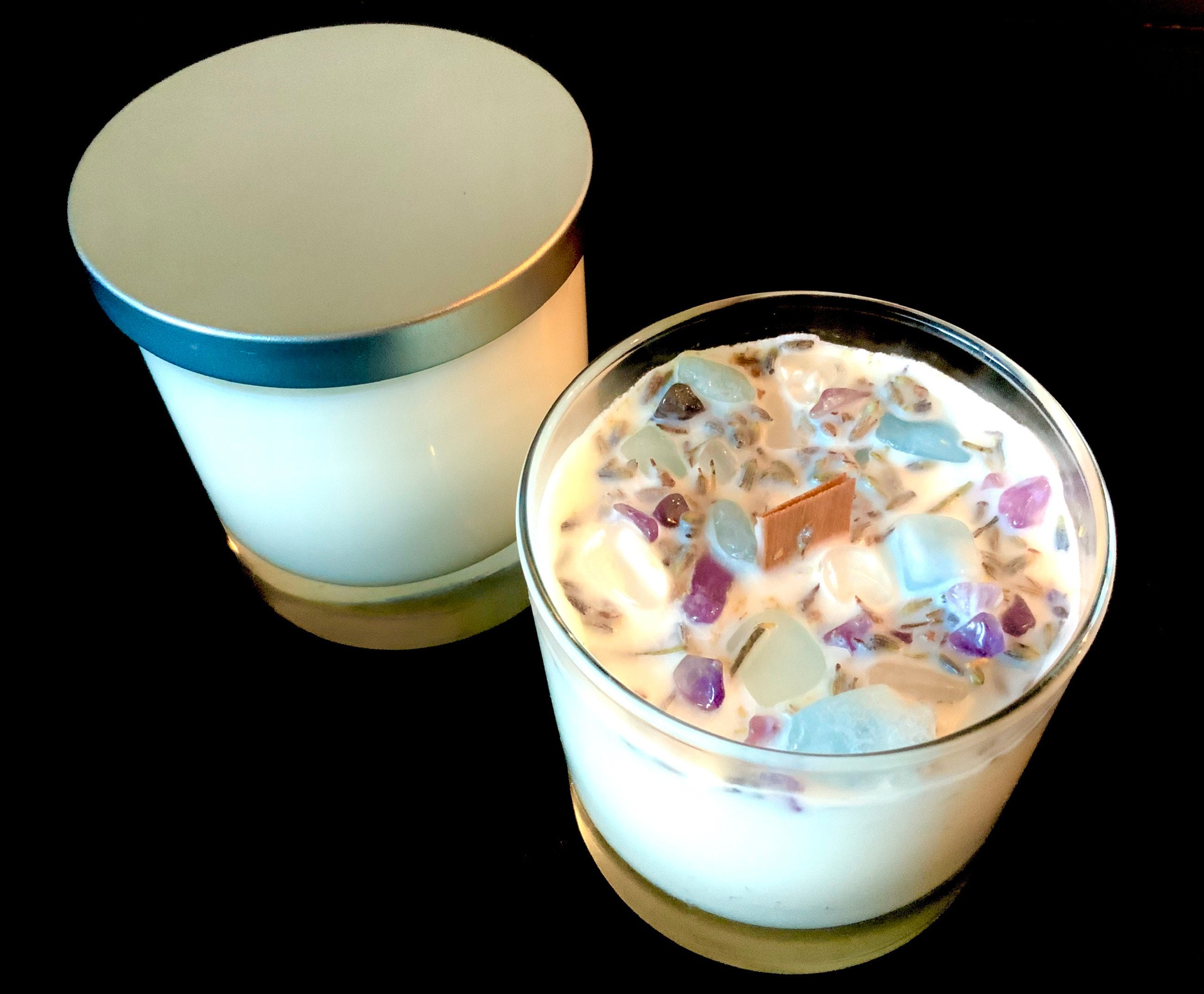 Gemini Zodiac Crystal Candle With Semiprecious Gemstones Etsy