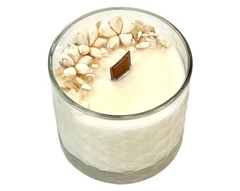 Vanilla Creme Brulee 16oz Scented Soy Wax Candle w\ Wood Wick Simpli Organics Scented Candles  Spring Handmade Rich Warm Vanilla Bean Candle
