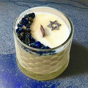 16oz Yahrzeit Jewish Memorial Candle Hanukkah Scented Candle Chanukah Gift Festival of Lights Candles Hanukkah Gift Decor with Star of David