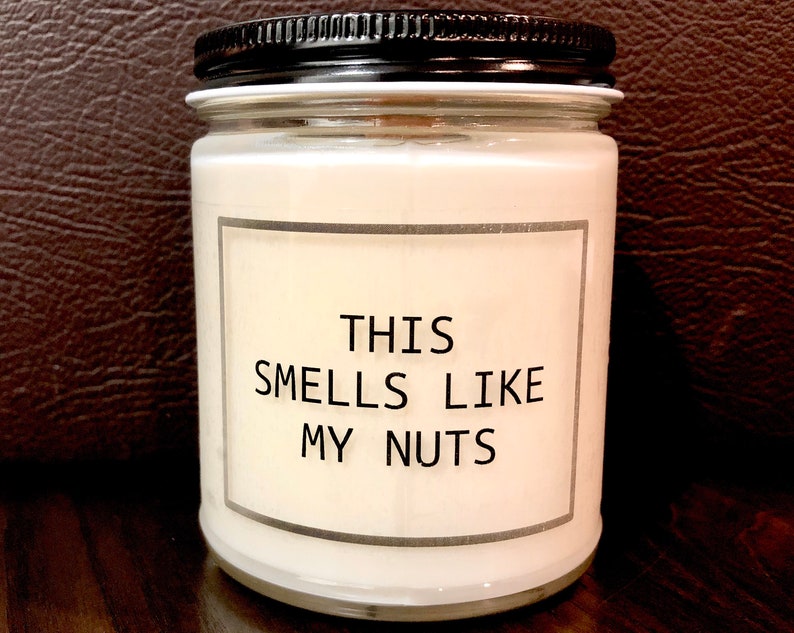 This Smells Like My Nuts Funny Candles Gift for him Funny image 0