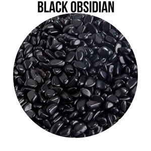 Black Obsidian Bulk Gemstone Chips 2oz - 1lb Tumbled Crystal Chips Decorative Stone Inlay Resin Craft Supplies Mosaic Healing Stones