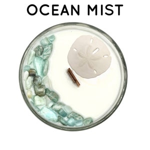 OCEAN MIST 16oz Scented Soy Candle with Wood Wick - Simpli Organics Scented Candles