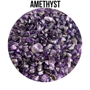 Amethyst Bulk Gemstone Chips 2oz - 1lb Crushed Tumbled Crystal Chips Decorative Stones Inlays Resin Craft Supplies Mosaics Healing Stones