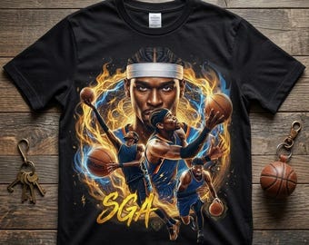 SGA Inspired PNG, Basketball Shirt Design, Sports Graphic, Sublimation Clipart, Game Day, DTF