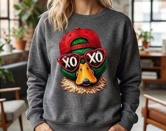 Valentine Duck PNG, Liebespaar-Shirt Sublimationsdesign, romantische Valentinstag Grafik, sofortiger Download