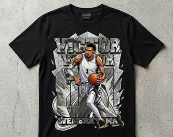 Victor Wembanyama PNG | Retro Basketball Shirt Design | Sport Grafik | Streetwear Sublimationsdruck | Sofort Download