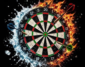 Dartscheibe PNG, Feuer und Eis Dartscheibe Shirt Sublimationsdesign, Dartscheibe Grafik, sofortiger Download