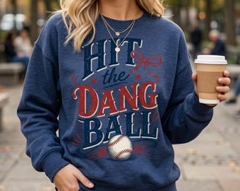 Hit The Dang Ball PNG, lustiges Baseball Shirt Sublimationsdesign, Sportgrafik, Softball Clipart, Download