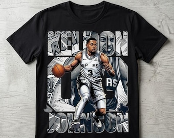 Keldon Johnson PNG Retro Basketball Shirt Design Vintage Halbton DTF Sublimation Sofortiger Download 300DPI