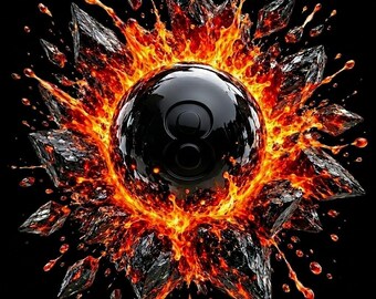 8 Ball Feuer PNG, Flaming Pool Sublimationsdesign, Billard-Grafik, Spieler-Shirt-Design, Gaming
