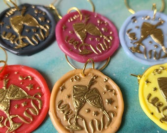 Champagne Wine Glass Charms Set | Girls Night Wine Charms | Hostess Gift | Wine Lover Gift | Drink Markers | Party Wine Accessories | Set 6