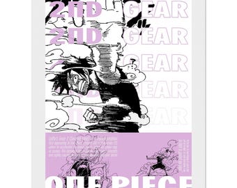 One Piece 2nd GEAR Semi-Glossy Paper Holzgerahmtes Poster 13 x 18 cm / 5x7″