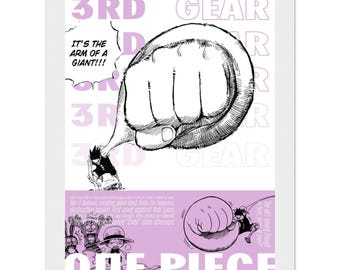 One Piece "3RD GEAR - Semi-Glossy Paper Holzrahmen Poster 13 x 18 cm / 5x7″