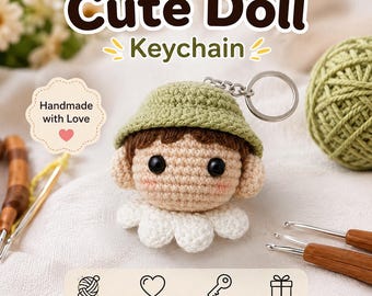 Amigurumi Doll Keychain Pattern PDF | Handmade Toy Tutorial | Instant Digital Download