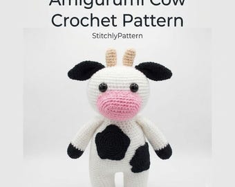 Amigurumi Cow Crochet Pattern | Farm Animal PDF | Beginner DIY Toy