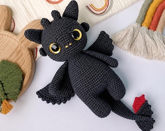 Toothless Dragon Amigurumi PDF Pattern | Crochet Toy Tutorial | DIY Handmade Project